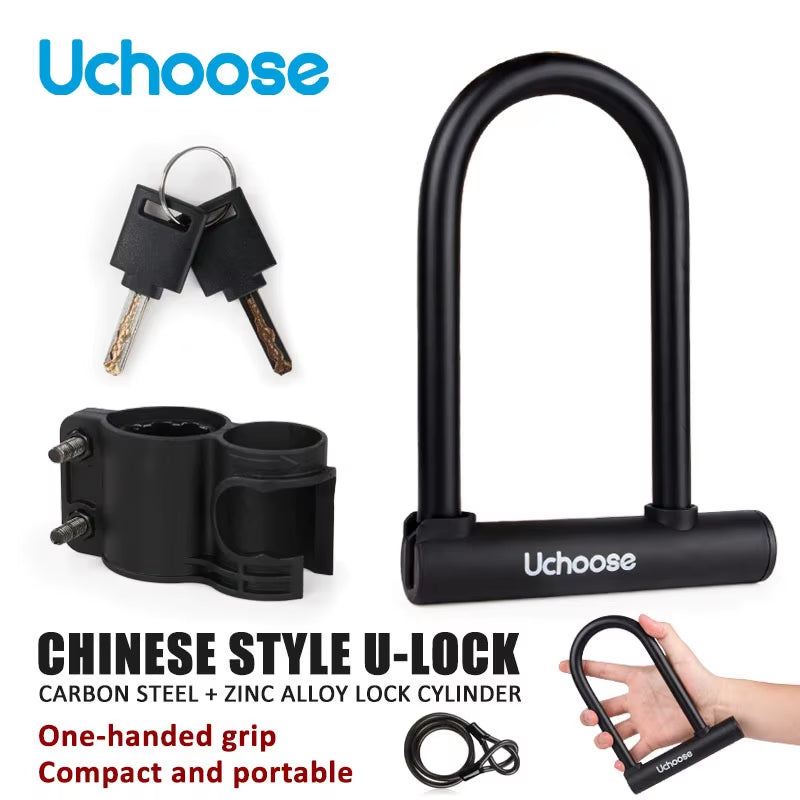 Anti Theft Convenient Motorcycle Accessories Security Lock Reinforced with Key anti Theft Lock U-Shaped Bicycle Motorbike Lock