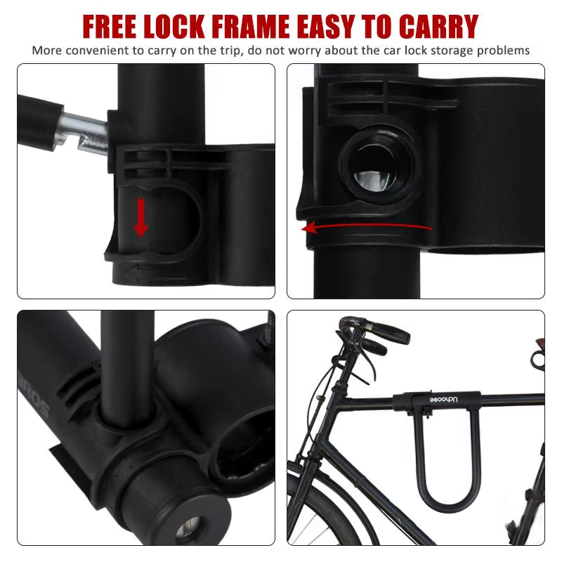 Anti Theft Convenient Motorcycle Accessories Security Lock Reinforced with Key anti Theft Lock U-Shaped Bicycle Motorbike Lock