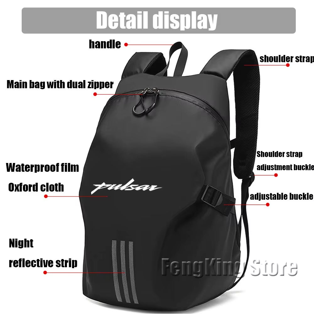 For Bajaj Pulsar 200 Knight Backpack Motorcycle Helmet Bag Travel Equipment Waterproof and Large Capacity